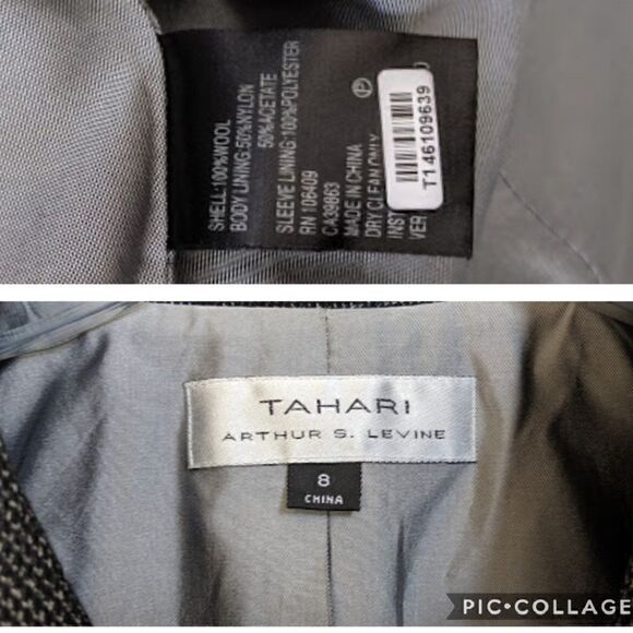 Tahari Gray 100% Wool Career Blazer 6 Button Pockets Lined Women’s Size 8 Medium - Picture 7 of 7